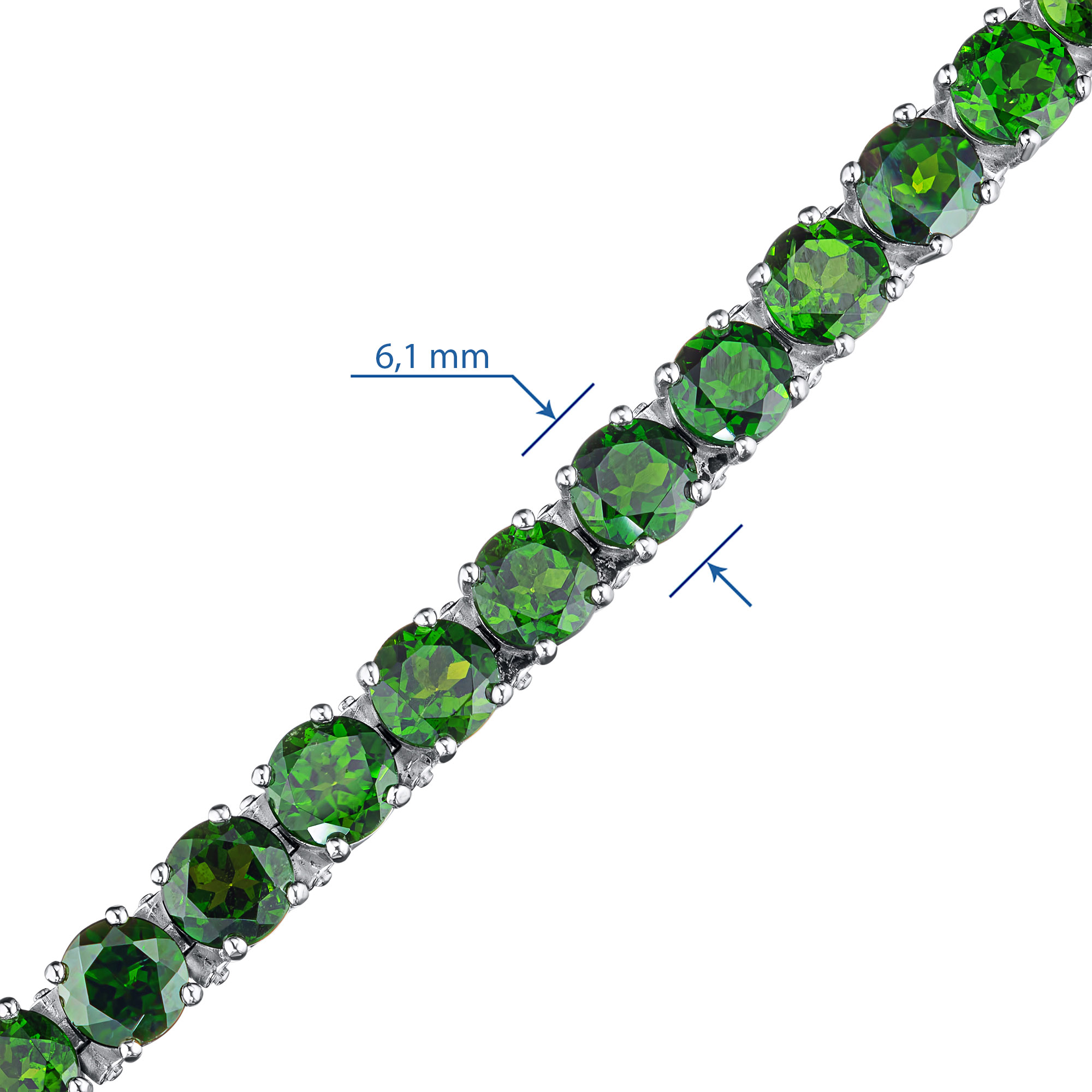 Браслет из серебра с хромдиопсидом э0605бр11200410 ЭПЛ Даймонд, размер 18.0 2050014989240 - фото 3
