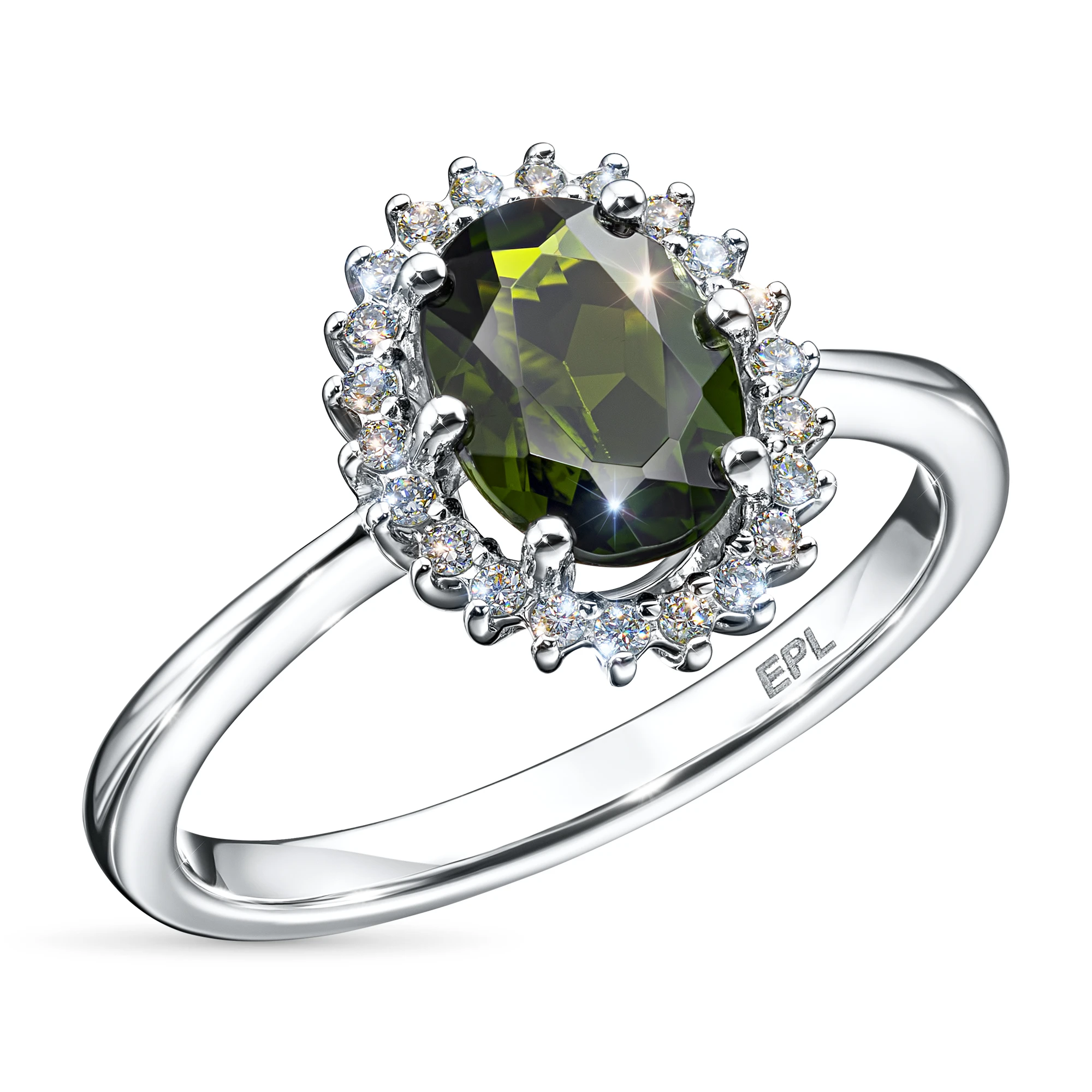 

Кольцо из белого золота с хромдиопсидом э4754кц04220417, э4754кц04220417