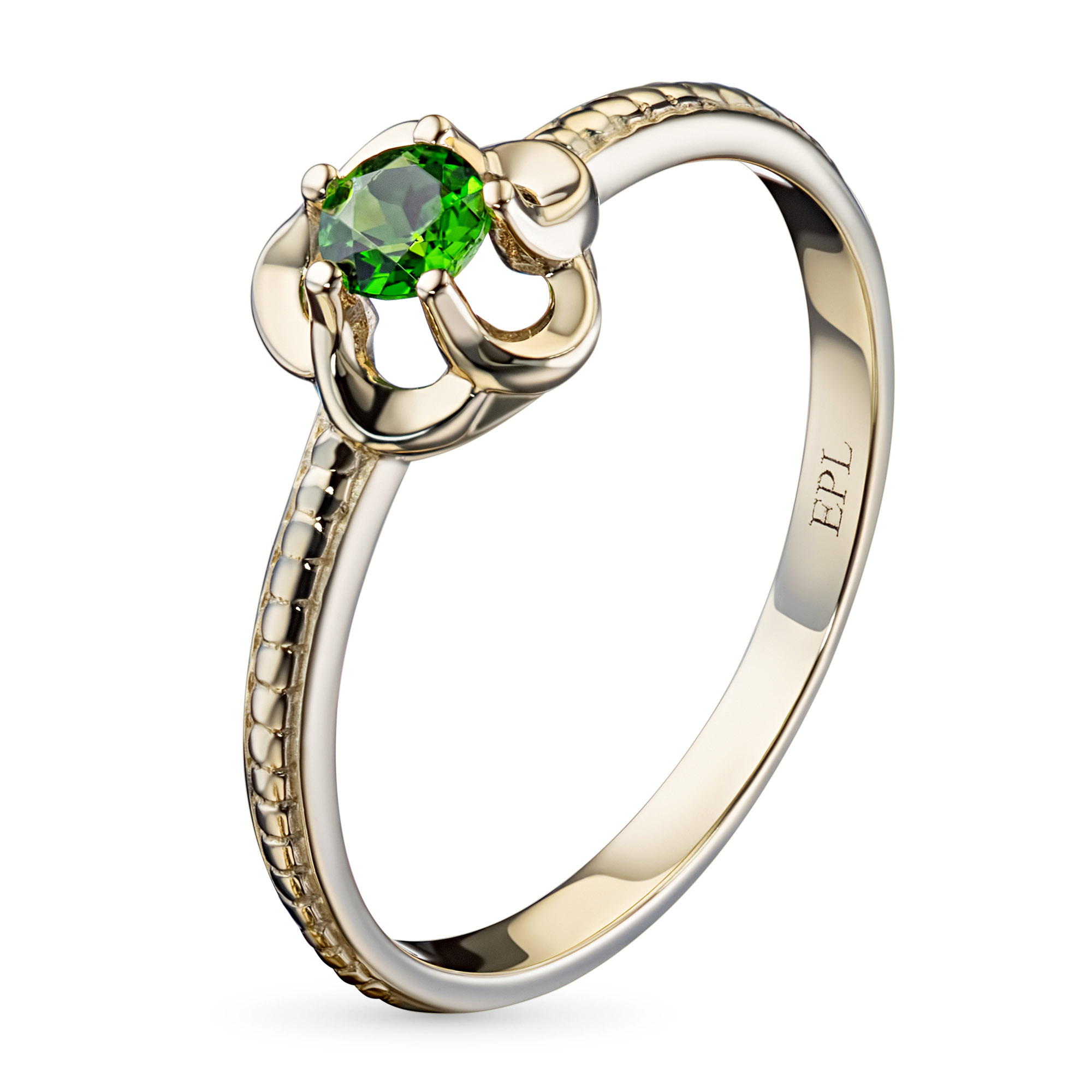 

Кольцо из желтого золота с хромдиопсидом э0301кц04200740, э0301кц04200740