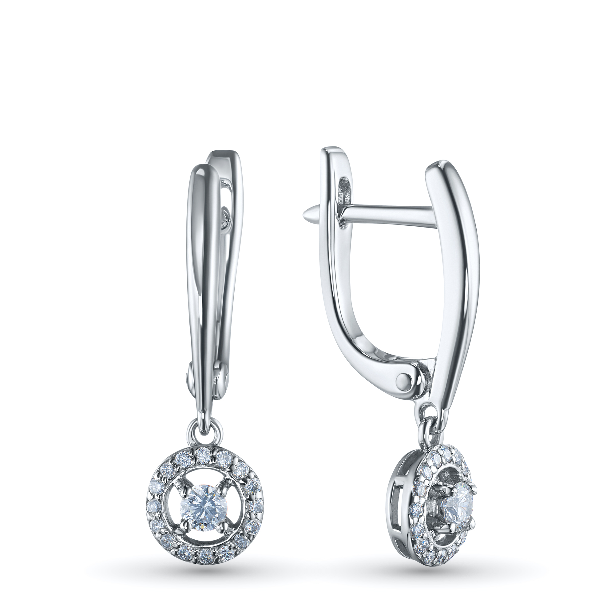 Серьги из серебра э0612сг01161700_white ЭПЛ Даймонд