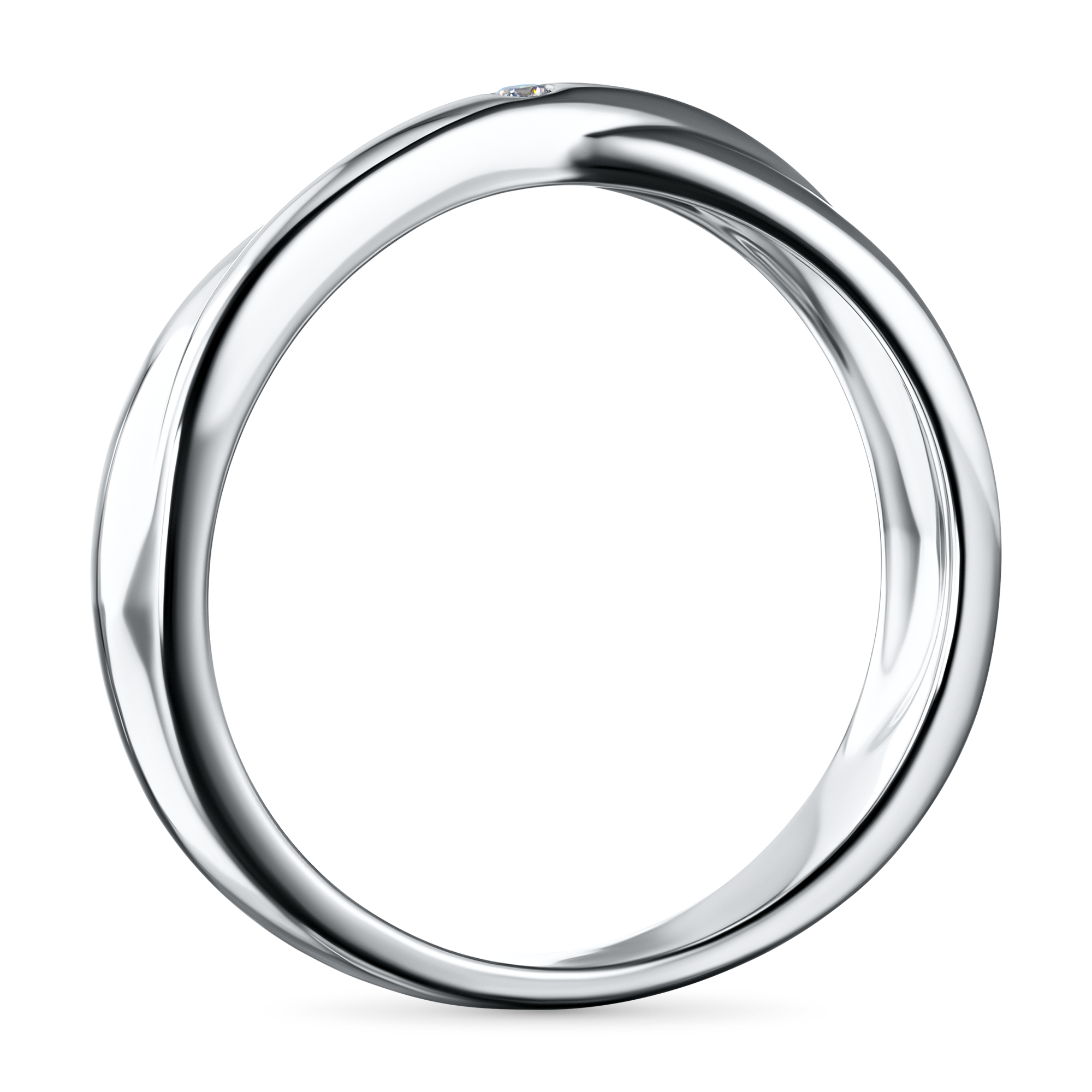 Обручальное кольцо из серебра э0612кц02184900_white ЭПЛ Даймонд, размер 19.0, фото 4