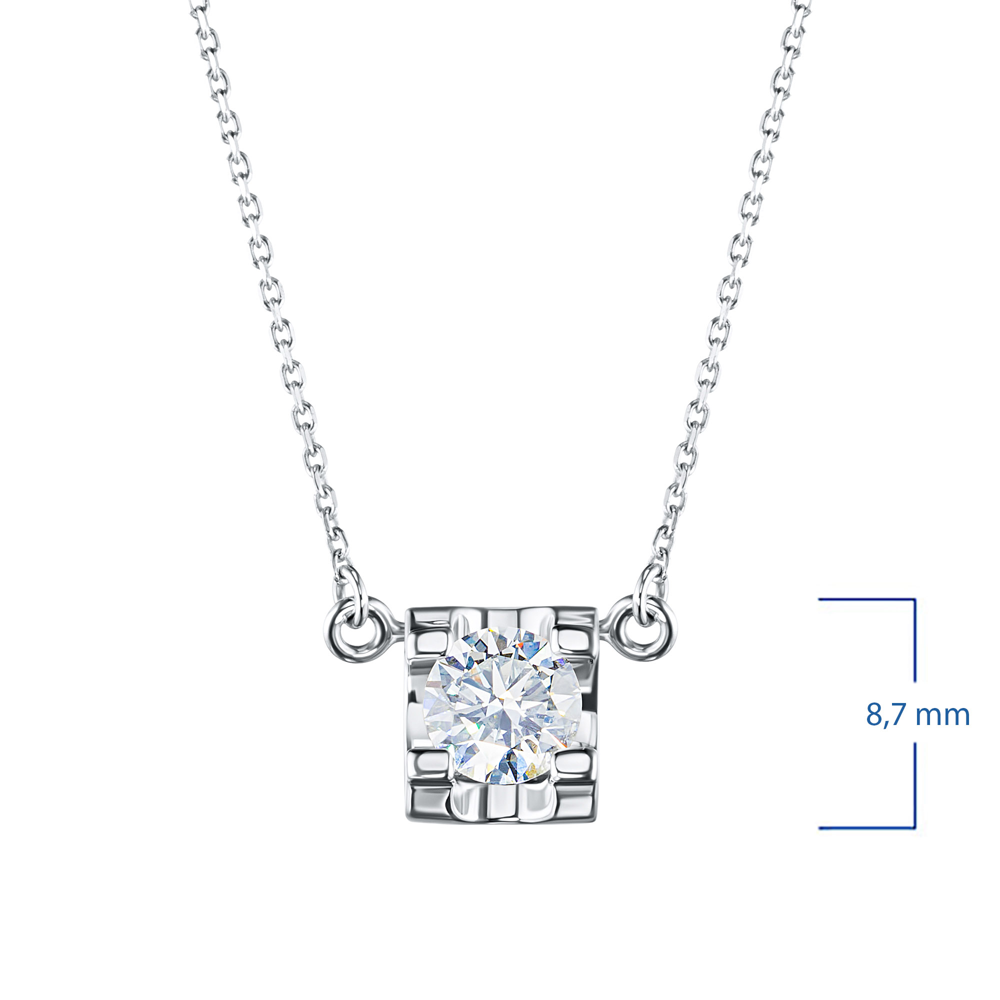 Колье из серебра с выращенным бриллиантом e0612kl06200855 ЭПЛ Даймонд, размер 43.0 8700000882737 - фото 3