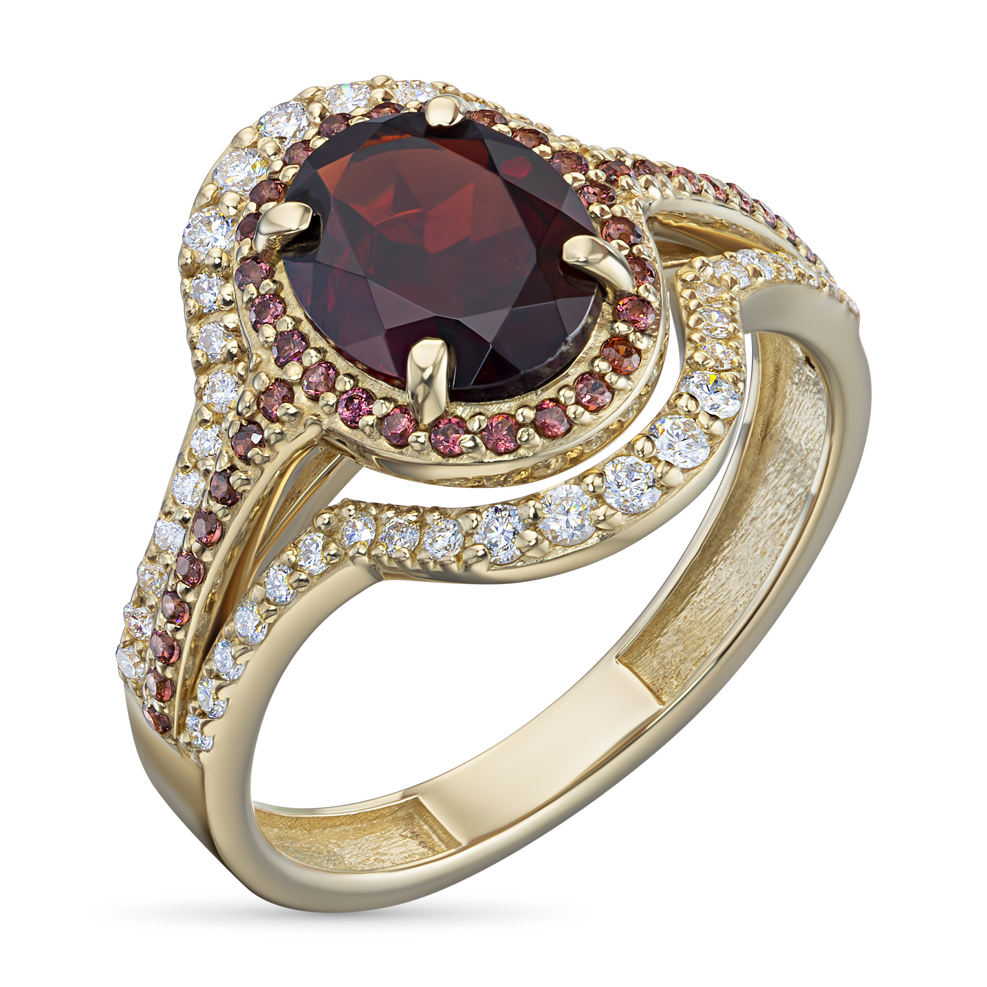 

Кольцо из желтого золота с бриллиантами и гранатами э0340кц11210362, э0340кц11210362