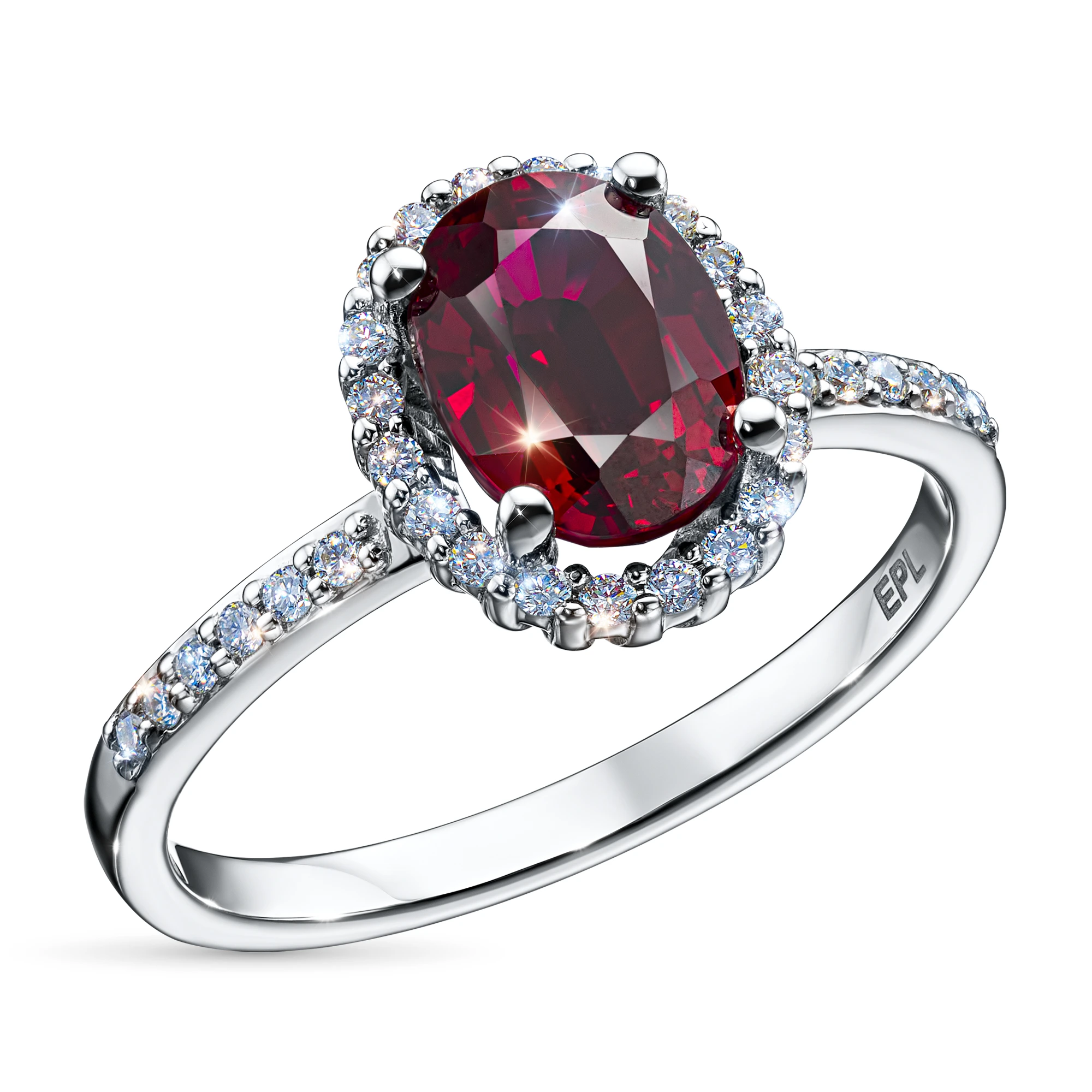 

Кольцо из белого золота с рубином э4780кц11210402, э4780кц11210402