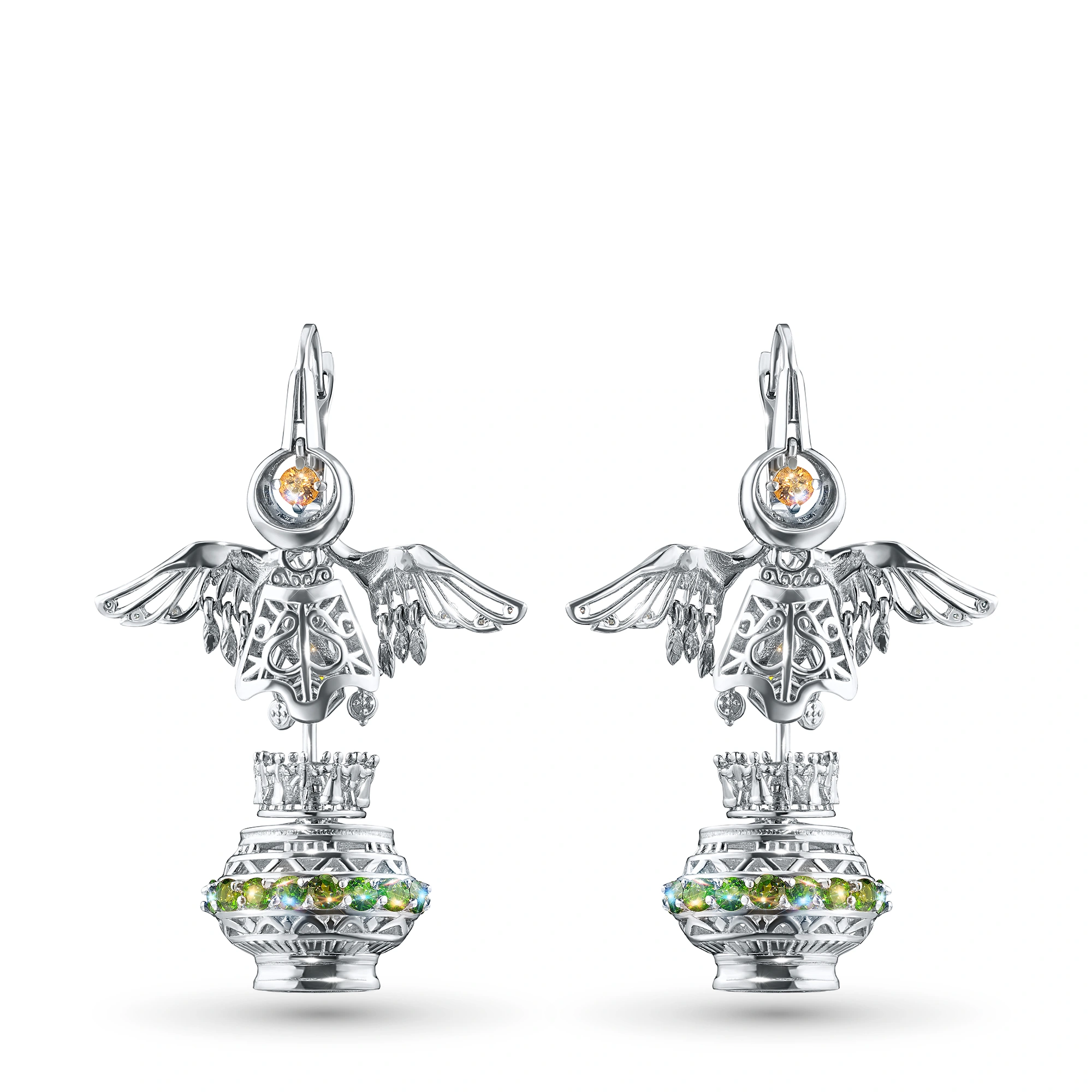 

Серьги из серебра с, хризолитами, хромдиопсидами и цитринами э0681сг08250390_white, э0681сг08250390_white