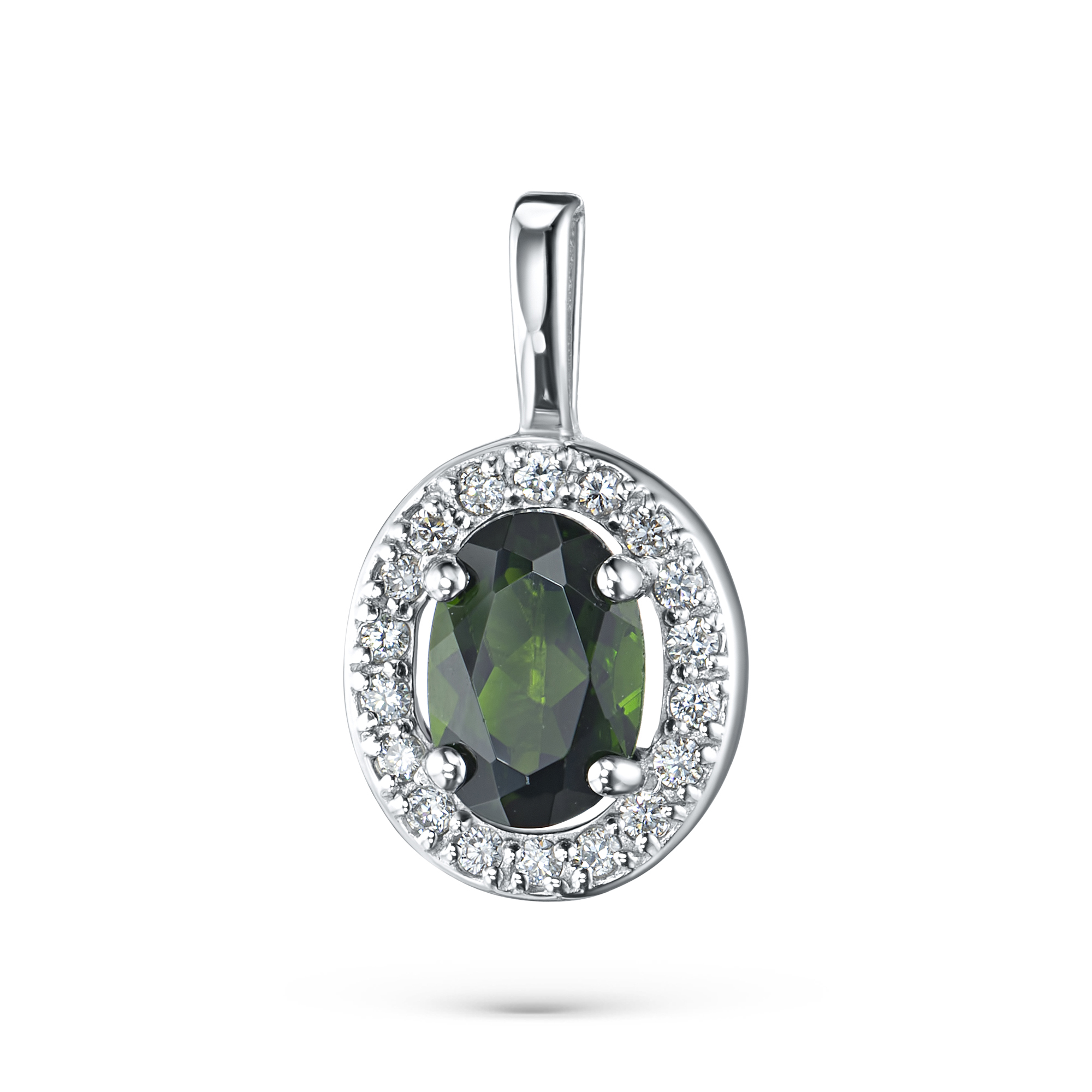 

Подвеска из белого золота с бриллиантами и хромдиопсидом э0936пд05190500, э0936пд05190500