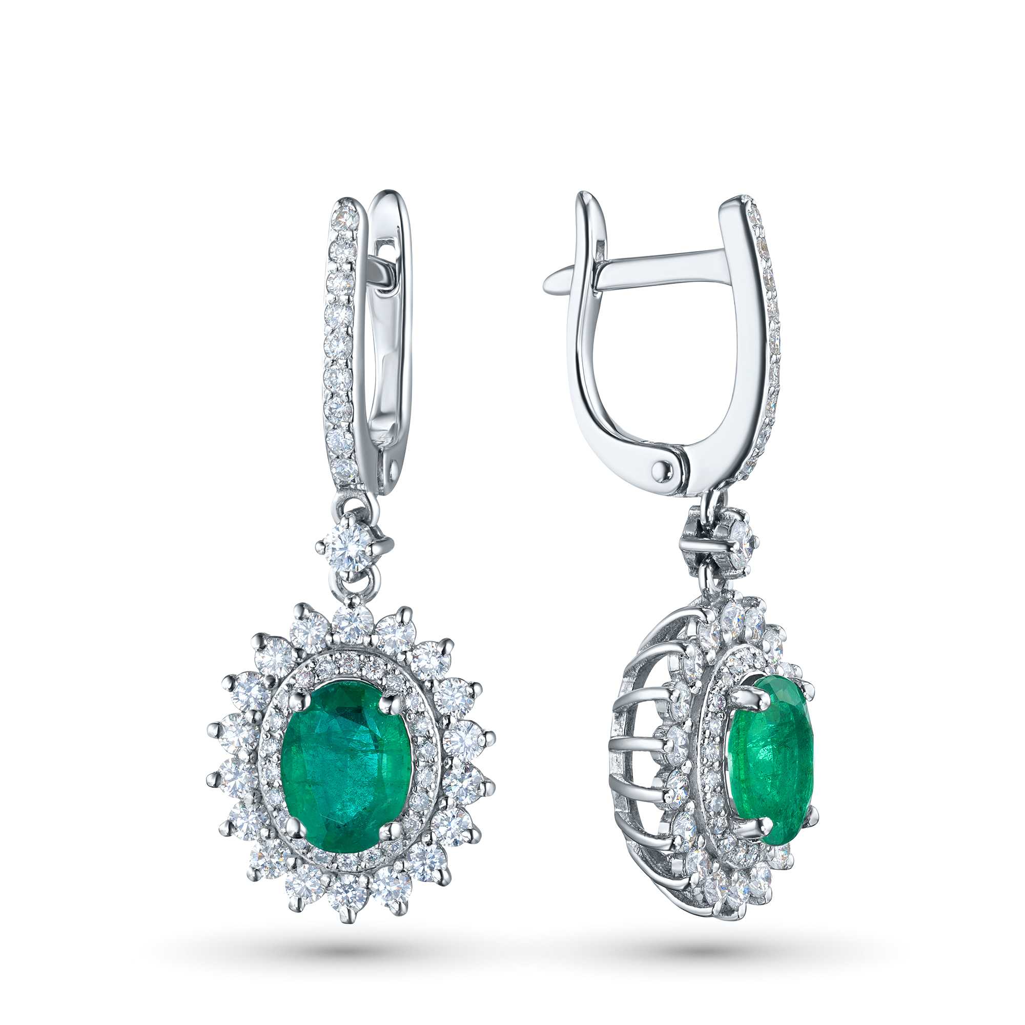 

Серьги из белого золота с бриллиантами и изумрудами э0938сг07220453, э0938сг07220453