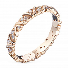 Кольцо из красного золота с бриллиантами (изготовление)