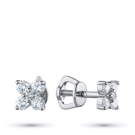 Пусеты из белого золота