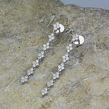 Пусеты из белого золота с бриллиантами (изготовление)