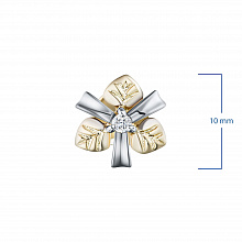 Пусеты из комбинированного золота с бриллиантами (изготовление)