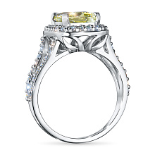 Кольцо из серебра с и цитрином и бриллиантами