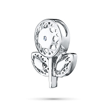 Подвеска из серебра с бриллиантом выращенным