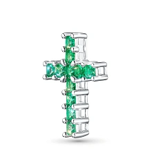 Подвеска из белого золота с изумрудами и бриллиантами