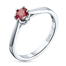 Кольцо из серебра с рубином