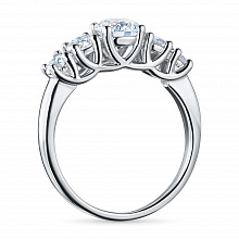 Классическое кольцо из белого золота c бриллиантами