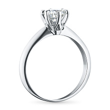 Классическое кольцо из белого золота с бриллиантом