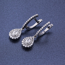 Серьги из белого золота с бриллиантами (изготовление)