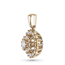 Классическая подвеска из желтого золота c бриллиантами