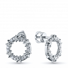 Пусеты из белого золота с бриллиантами (изготовление)