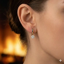 Серьги из желтого золота c бриллиантами