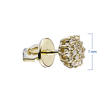 Пусеты из белого золота с бриллиантами (изготовление)