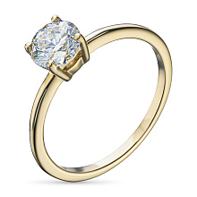 Помолвочное кольцо из желтого золота с бриллиантом