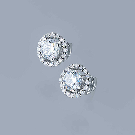 Пусеты из белого золота