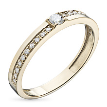 Классическое кольцо из красного золота с бриллиантами