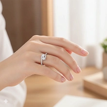 Кольцо из серебра c бриллиантами выращенными