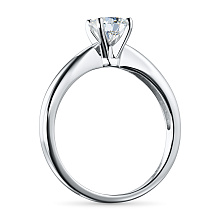 Классическое кольцо из белого золота с бриллиантом