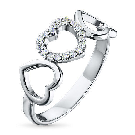Кольцо из белого золота с бриллиантами