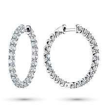 Серьги из белого золота (изготовление) с бриллиантом