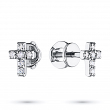 Пусеты из белого золота с бриллиантами (изготовление)