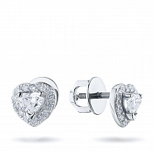 Пусеты из белого золота с бриллиантами (изготовление)