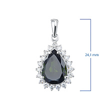 Подвеска из белого золота с хромдиопсидом и бриллиантами (изготовление)