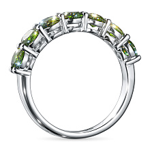 Кольцо из серебра с хромдиопсидами