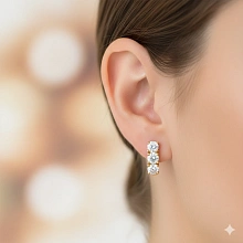 Серьги из желтого золота c бриллиантами