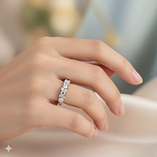 Кольцо из серебра c бриллиантами выращенными