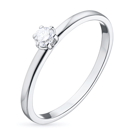 Помолвочное кольцо из белого золота с бриллиантом