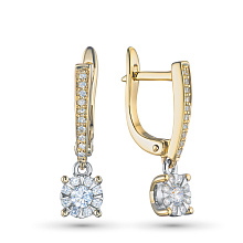 Серьги из комбинированного золота c бриллиантами