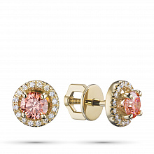 Пусеты из желтого золота (изготовление) с бриллиантами