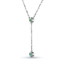 Колье из серебра с изумрудами и бриллиантами