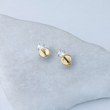 Пусеты из желтого золота с бриллиантами