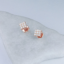 Пусеты из красного золота с бриллиантами (изготовление)