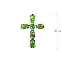 Подвеска из серебра с хромдиопсидами