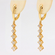 Серьги из желтого золота с бриллиантами (изготовление)