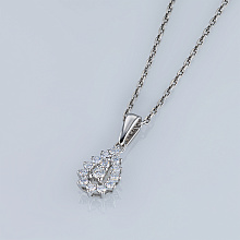 Подвеска из серебра c бриллиантами выращенными