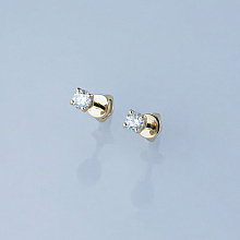 Пусеты из желтого золота с бриллиантами