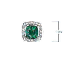 Пусеты из белого золота с изумрудами и бриллиантами